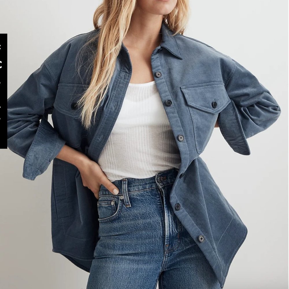 Madewell's corduroy twill oversized shirt jacket